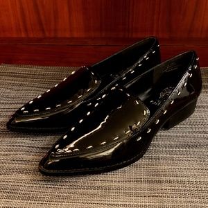 NWOT Studded Black Patent Vince Camuto Women’s Loafers 6 & 6.5